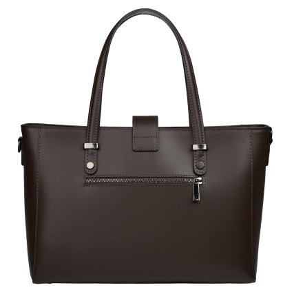 Кожаная женская сумка Virginia Conti шоколадная VC01738choco – Фото 3