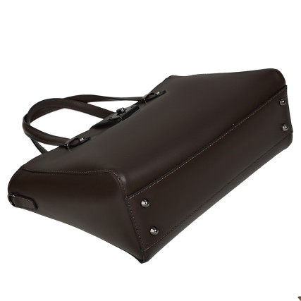 Кожаная женская сумка Virginia Conti шоколадная VC01738choco – Фото 5