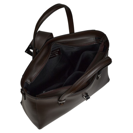 Кожаная женская сумка Virginia Conti шоколадная VC01738choco – Фото 6