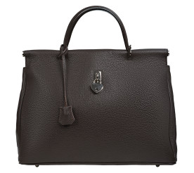 Кожаная женская сумка Virginia Conti шоколадная VC02479choco