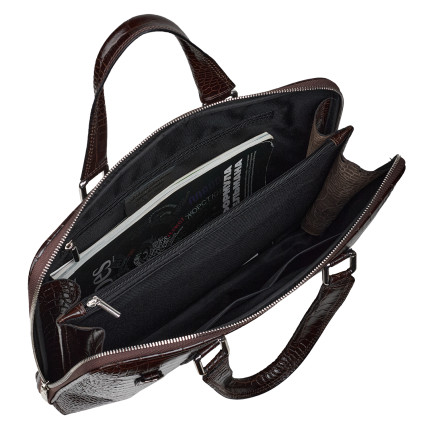 Кожаная женская сумка Virginia Conti шоколадная VC04156choco – Фото 7