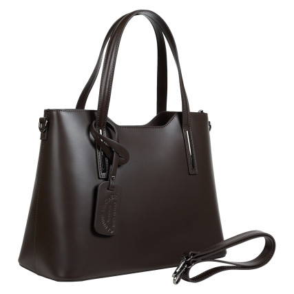 Кожаная женская сумка Virginia Conti шоколадная VC8066choco