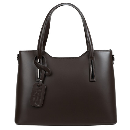 Кожаная женская сумка Virginia Conti шоколадная VC8066choco