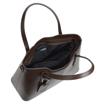 Кожаная женская сумка Virginia Conti шоколадная VC8066choco