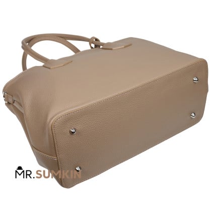 Кожаная женская сумка Virginia Conti тауп VC02809taupe – Фото 5