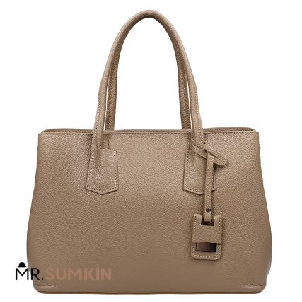 Кожаная женская сумка Virginia Conti тауп VC02809taupe – Фото 1