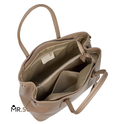 Кожаная женская сумка Virginia Conti тауп VC02809taupe – Фото 6