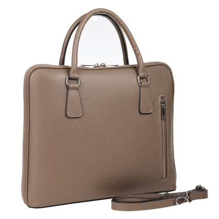 Кожаная женская сумка Virginia Conti темный тауп VC03178dtaupe – Фото 2