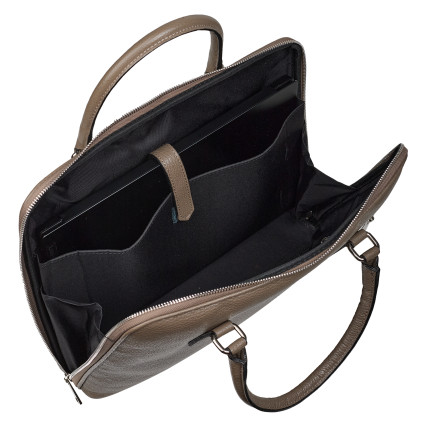 Кожаная женская сумка Virginia Conti темный тауп VC03178dtaupe – Фото 7