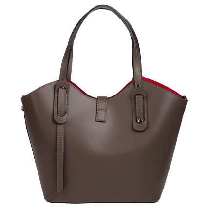 Кожаная женская сумка Virginia Conti темный тауп VC03692dtaupe