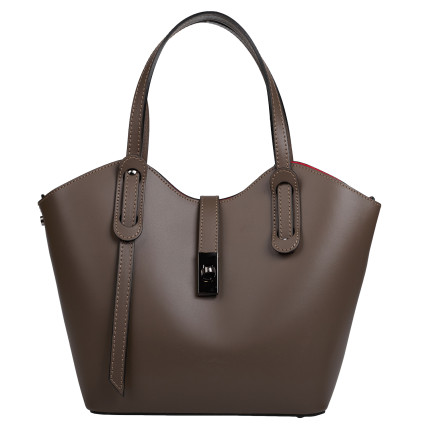 Кожаная женская сумка Virginia Conti темный тауп VC03692dtaupe