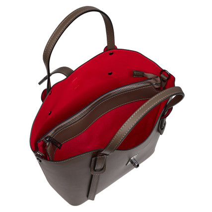 Кожаная женская сумка Virginia Conti темный тауп VC03692dtaupe