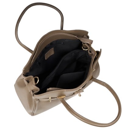 Кожаная женская сумка Virginia Conti темный тауп VC04020dtaupe – Фото 6
