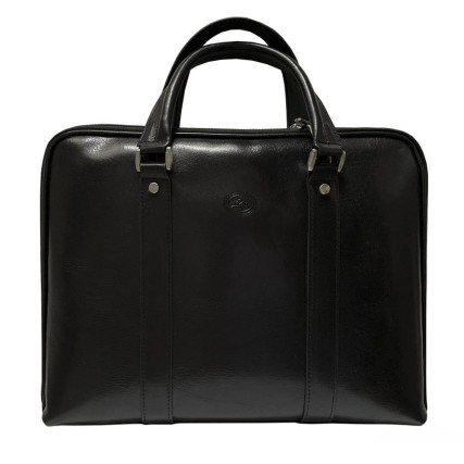 Кожаный портфель-сумка TONY PEROTTI (Италия) черный Italico 9738-37 nero – Фото 1