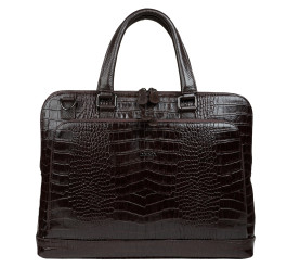 Кожаный женский портфель Desisan коричневый 661-19 кроко