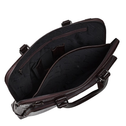 Кожаный женский портфель Desisan коричневый 661-19 кроко – Фото 7