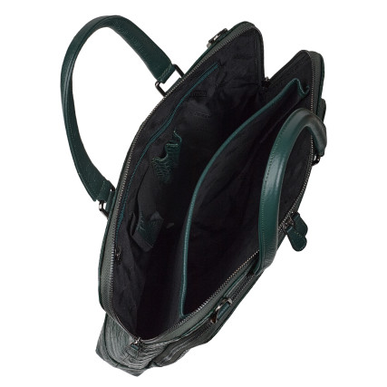 Кожаный женский портфель Desisan зеленый 661-625 кроко