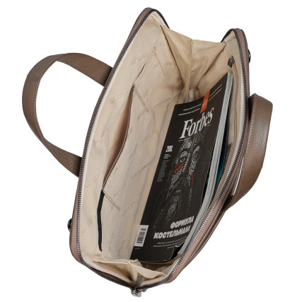 Кожаный женский портфель KARYA тауп 2545-51 – Фото 7