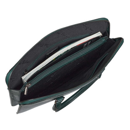 Кожаный женский портфель Tony Bellucci зеленый 0801-1005 – Фото 7