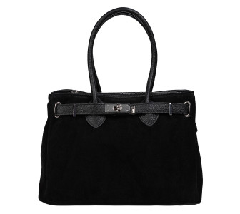 Замшевая женская сумка Virginia Conti черная VC03826black Замшевая женская сумка Virginia Conti черная VC03826black