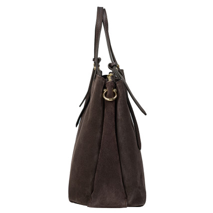 Замшевая женская сумка Virginia Conti шоколадная VC04073choco – Фото 3