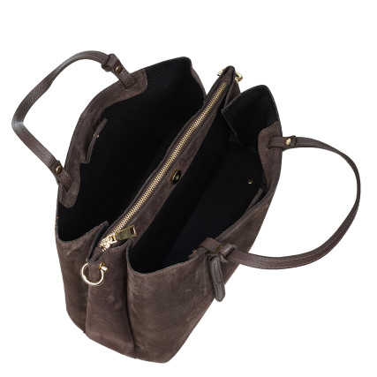 Замшевая женская сумка Virginia Conti шоколадная VC04073choco – Фото 6