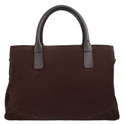 Замшевая женская сумка Virginia Conti шоколадная VC04108choco – Фото 3