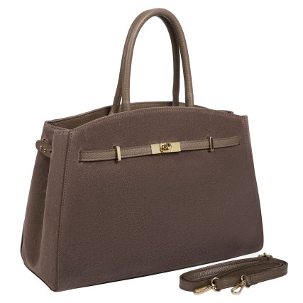 Замшевая женская сумка Virginia Conti темный тауп VC04035dtaupe