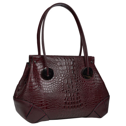 Женская кожаная сумка Desisan бордо 7135-3039 кроко – Фото 2