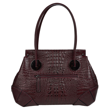 Женская кожаная сумка Desisan бордо 7135-3039 кроко – Фото 3