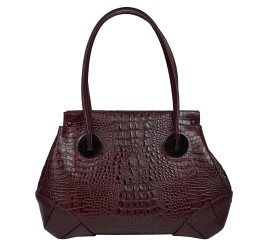 Женская кожаная сумка Desisan бордо 7135-3039 кроко