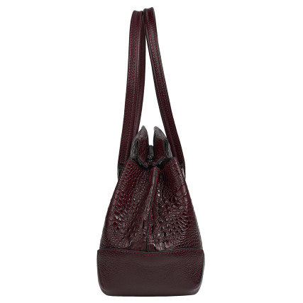 Женская кожаная сумка Desisan бордо 7135-3039 кроко – Фото 4