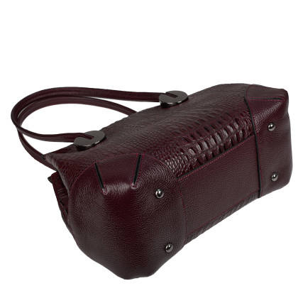 Женская кожаная сумка Desisan бордо 7135-3039 кроко – Фото 5