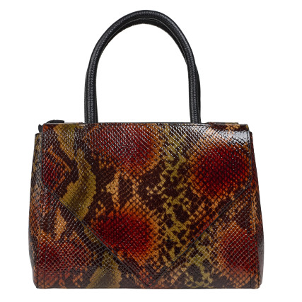 Женская кожаная сумка Desisan черно-зеленая 598-586 змея – Фото 2