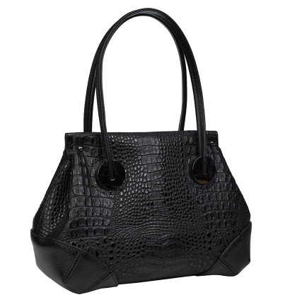 Женская кожаная сумка Desisan черный 7135-1011 кроко