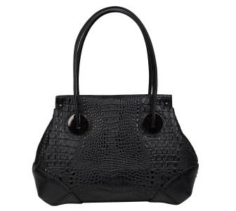 Женская кожаная сумка Desisan черный 7135-1011 кроко