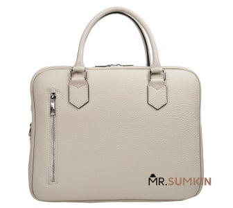 Женский кожаный портфель Virginia Conti бежевый VC03889beige