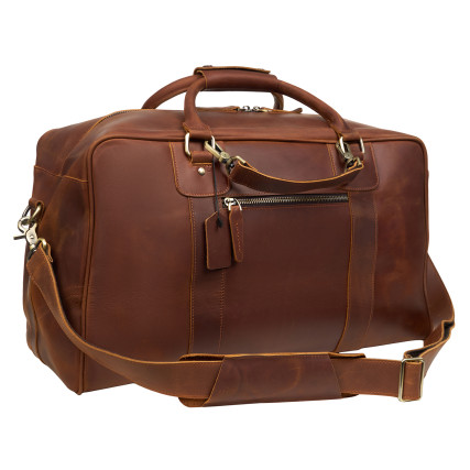 Кожаная дорожная сумка Buffalo Bags коричневая M4052C – Фото 2