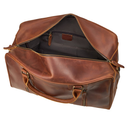 Кожаная дорожная сумка Buffalo Bags коричневая M4052C – Фото 6