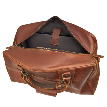 Кожаная дорожная сумка Buffalo Bags коричневая M4052C – Фото 7