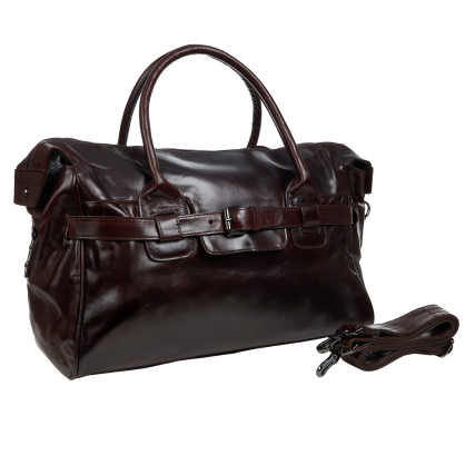 Кожаная дорожная сумка Buffalo Bags коричневая M8822C – Фото 2
