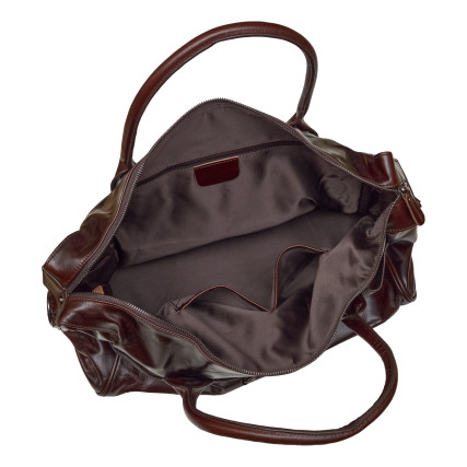 Кожаная дорожная сумка Buffalo Bags коричневая M8822C – Фото 5
