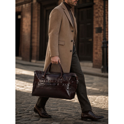 Кожаная дорожная сумка Buffalo Bags коричневая M8822C – Фото 7