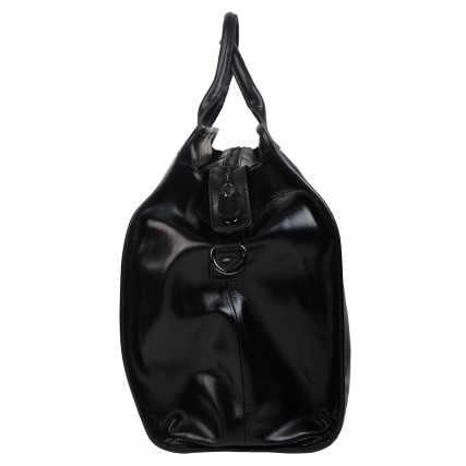 Кожаная дорожная сумка саквояж Buffalo Bags черная M8566A – Фото 3