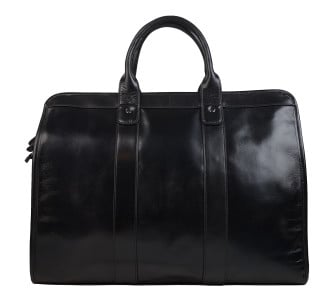 Кожаная дорожная сумка саквояж Buffalo Bags черная M8566A