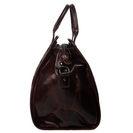Кожаная дорожная сумка саквояж Buffalo Bags коричневая M8566C – Фото 3