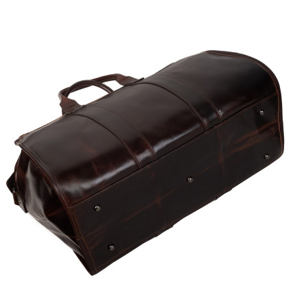 Кожаная дорожная сумка саквояж Buffalo Bags коричневая M8566C – Фото 5