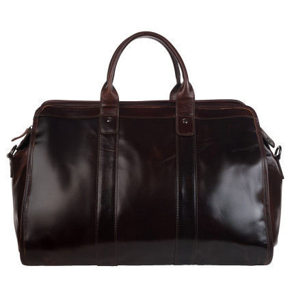 Кожаная дорожная сумка саквояж Buffalo Bags коричневая M8566C – Фото 1