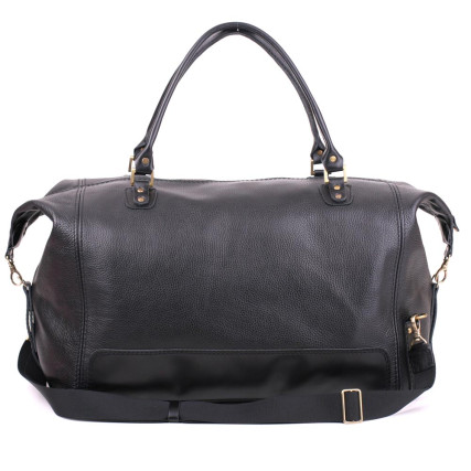 Черная кожаная дорожная сумка саквояж Sak-004black – Фото 4
