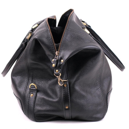 Черная кожаная дорожная сумка саквояж Sak-004black – Фото 5